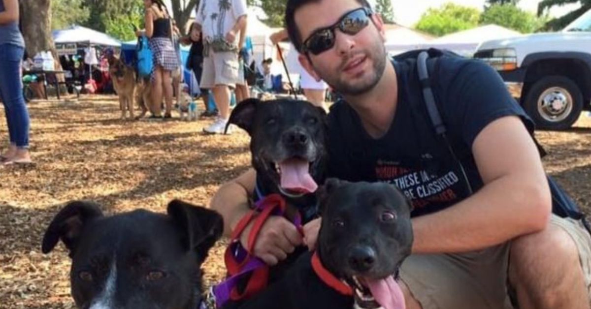 Dustin and his dogs at the park
