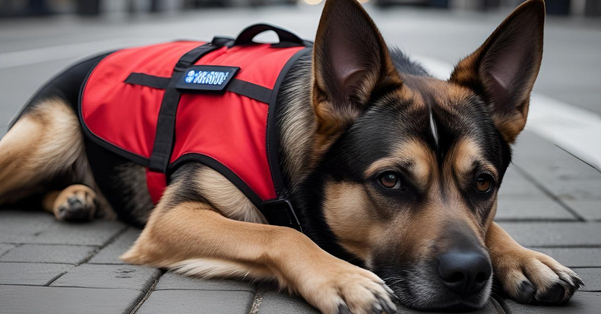German Shepherd mix with vest