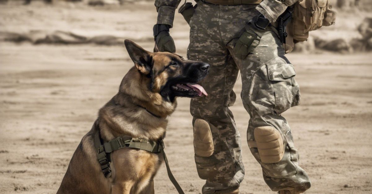 German Shepherd with his military handler